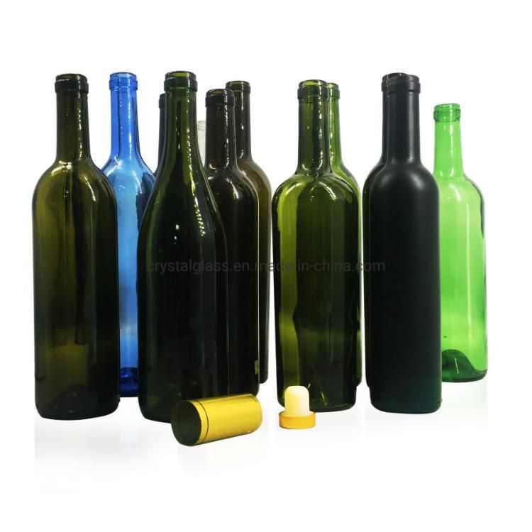 Red Wine Glass Bottle 75cl 750ml with Cork Black Wine Bordeaux Liquor Bottle 500ml
