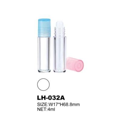 Clear Roll on Lip Gloss Tubes Container with Colorful Top
