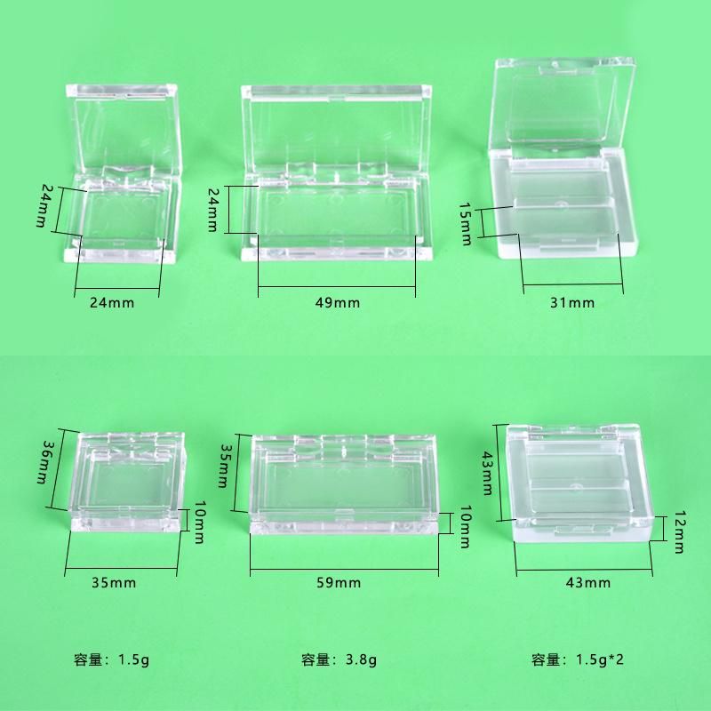 Popolar-Unique1.5g 3.8g 1.5g*2 Empty Plastic Transparent Plastic Empty Eyeshadow Palette Case