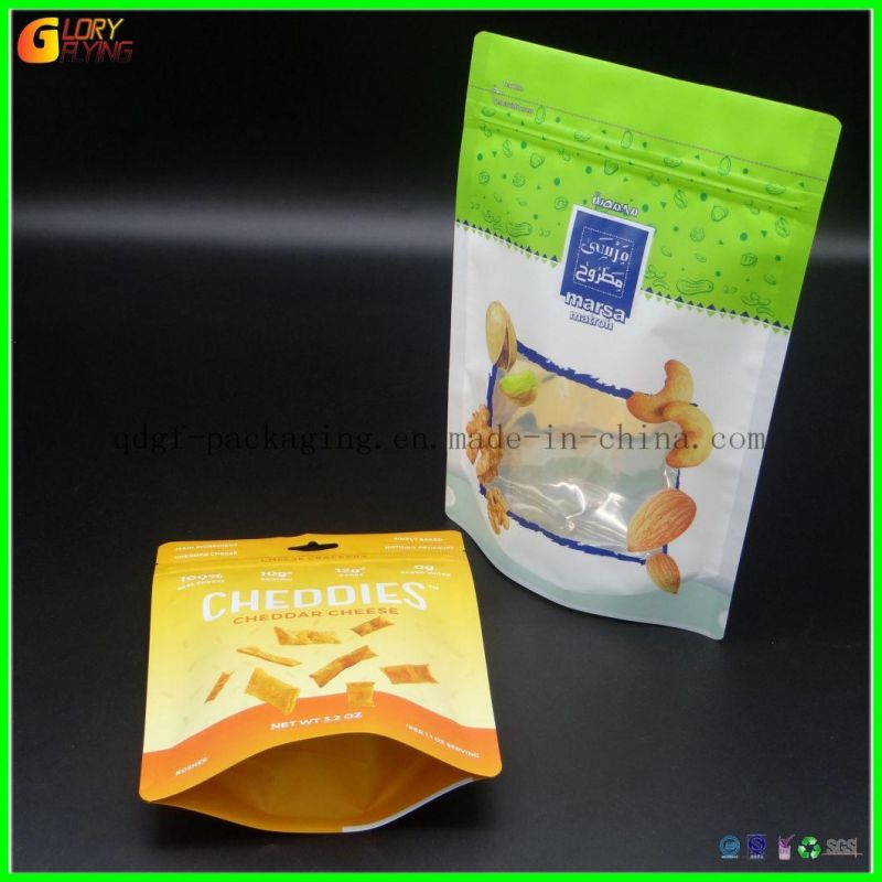 Frozen Food Bag, Transparent Window Plastic Bags with Exquisite Printing Patterns on Three Sides