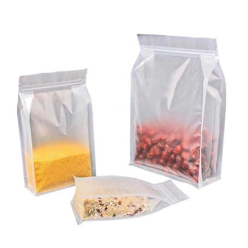 Resealable Zip Lock Doypack Stand up Pouch Clear Transparent Plastic Food Packaging Bag with Zipper