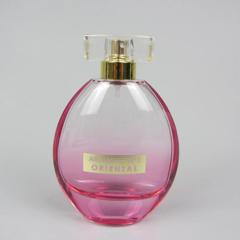 Beautiful Shaped 100ml Glass Perfume Bottle with Clear Lid