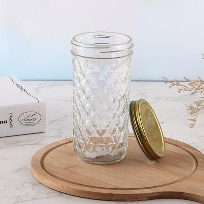 Wholesale Diamond Shape Caviar Sauce Glass Jam Jar