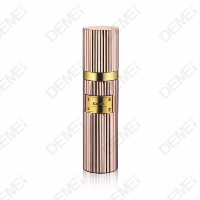 Demei 50/120ml Cosmetic Skin Care Packaging Gold Ribbed Cylinder Toner Lotion Glass Bottle Series