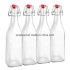 Swing Top Clear Glass Square Bottle with Airtight Stopper 1L