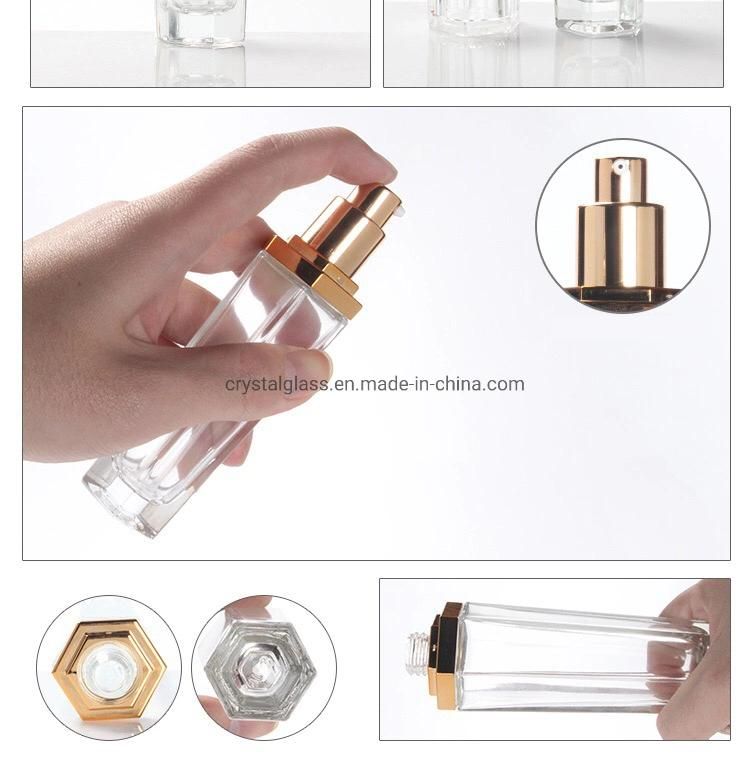 Hex Modern 30g 50g Cream Jar with Golden Caps for Mask