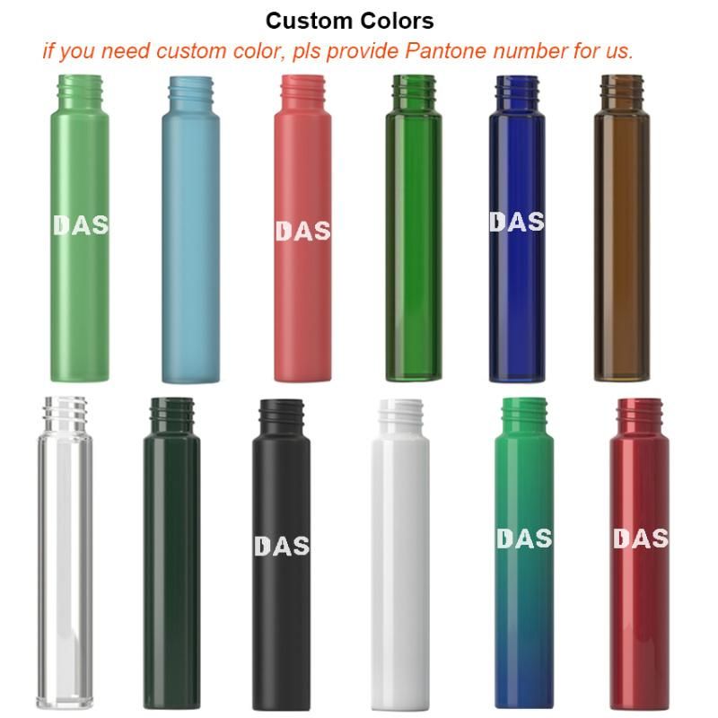 Child Resistant Packaging Glass Vials Transparent Matte Black Doob Pre Roll Glass Cigar Tube