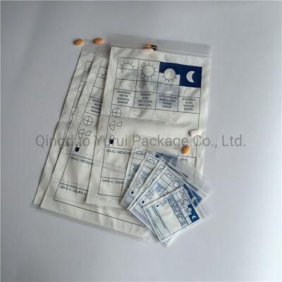 LDPE Plastic Zip Top Seal Biohazard Reclosable Drug Pill Bags for Healthcare