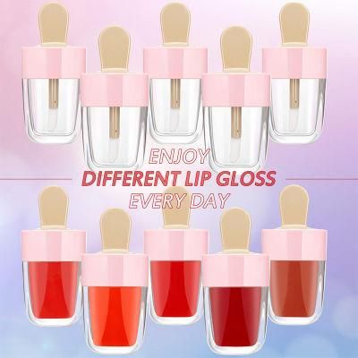 8ml Eco Friendly Plastic Cute Empty Lipstick Balm Lip Gloss Containers Tube with Brush Wand