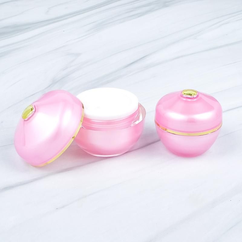 High Class 30g 50g Luxury Empty Acrylic Plastic Cosmetic Jars Rose Gold Pot Cream Pink