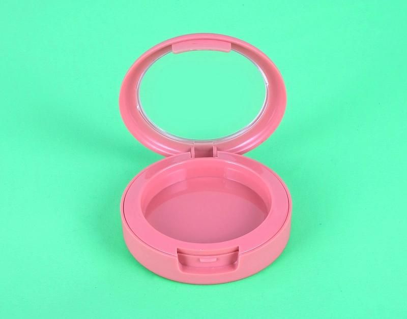 Hot Selling Cute Pink Round Empty Compact Powder Case Cosmetic Case for Makeup Case