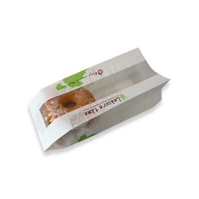 Cute Food Packaging Bag Food Takeaway White Waterproof Oilproof Glossy Wholesale Paper Bags