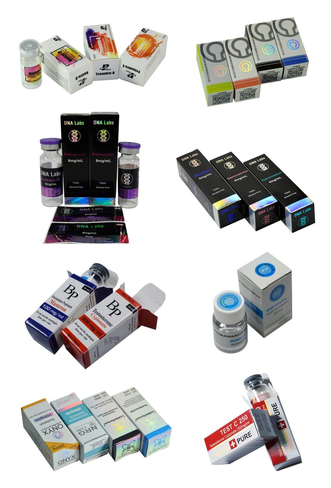 Shiny Laser Hologram Silver Pharma Labs Steroid Bottle Sticker 10ml Vial Box