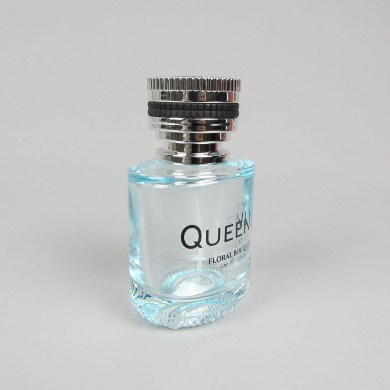 Factory Wholesale 50ml Empty Spray Glass Perfume Bottle with Metal Cap
