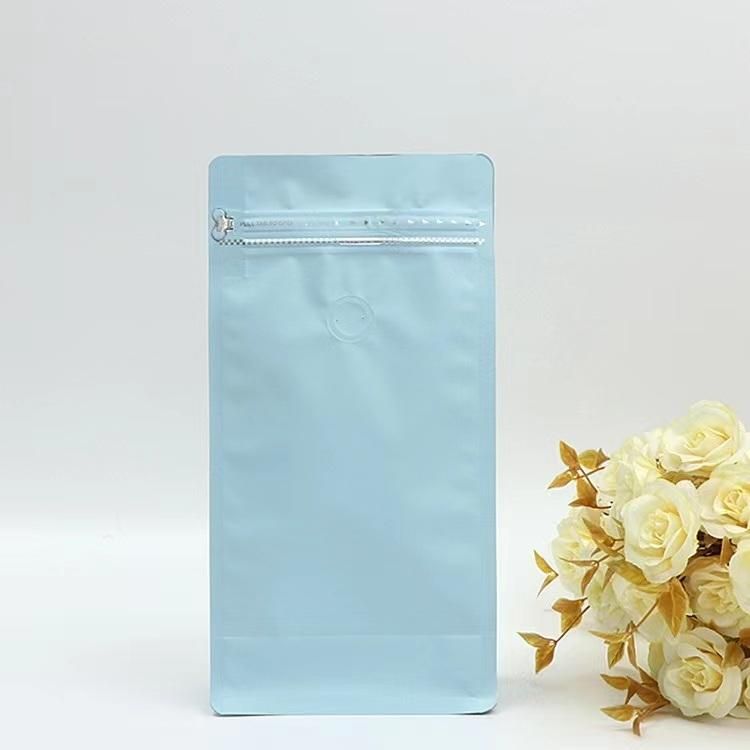 Flat Bottom Green Coffee Bag with Valve Square Bottom Bag