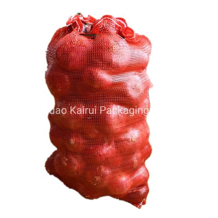 China Factory Wholesale Durable Onion Potato Tomato Vegetable Fruit Firewood Seafood Packaging Plastic Packing Drawstring PP Tubular Leno Net Mesh Bag