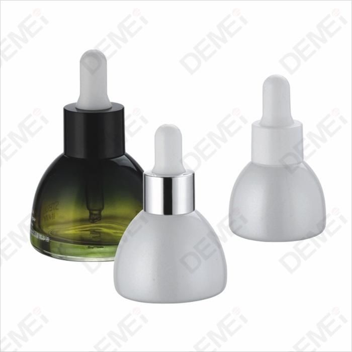 10ml 20ml 30ml Cosmetic Packaging Coating Green and White Special Shape Pagoda Glass Dropper Bottles with Gold Ruber Pipette Dropper Cap