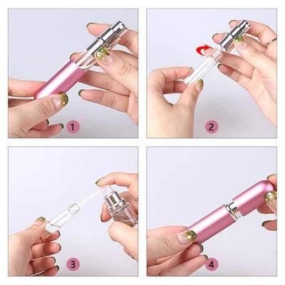Wholesale 5ml 8ml Travel Refillable Luxury Empty Aluminum Mini Mist Perfume Spray Bottle for Amazon