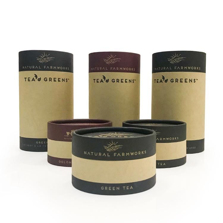 Round Kraft Paper Cylinder Coffee Tea Food Packaging Tube