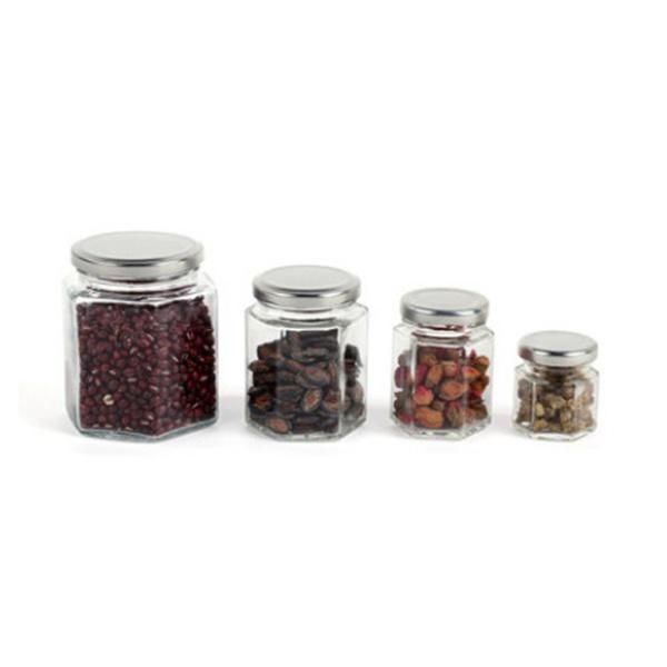 Wide Mouth 750ml 1000g Honey Glass Hexagon Jars Glass Containers Canning Jars