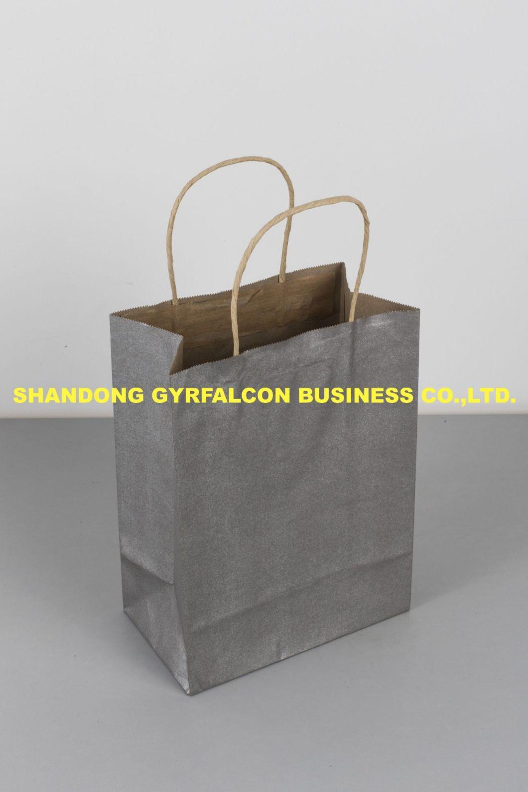 Hot Sale Customized Logo Printed Kraft Paper Shopping Carrier Bag