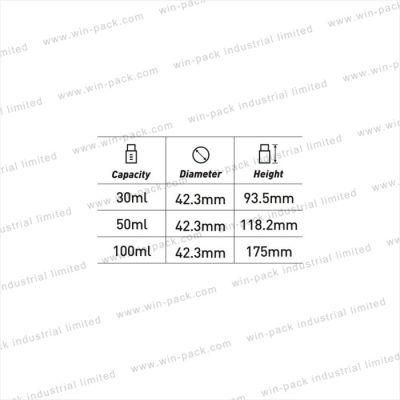 Hot Sale Round 50ml Airless Pump Bottle for Cosmetic Skincare Use 30ml 50ml 100ml