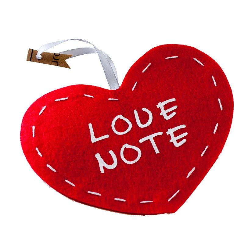 Handmade Sewing Heart Shape Felt Small Pocket Pouch