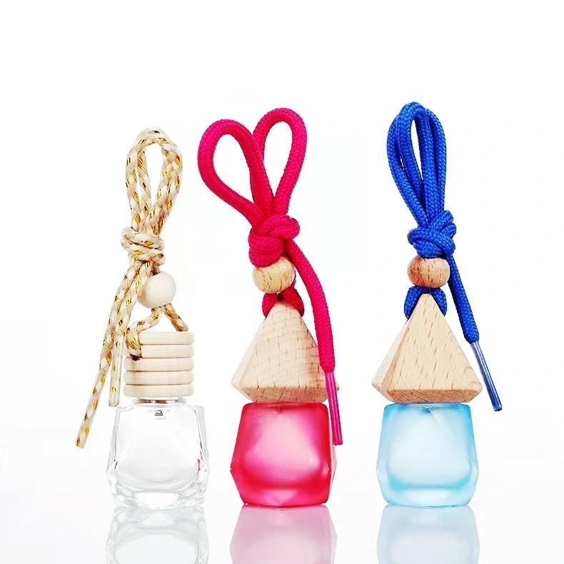 5ml 10ml Squared Shaped Car Perfume Glass Bottle Fragrance Glassware Scent Refillable Glass Case Mist Sprayer Dispensing Glass Container Aroma Dispenser Bottle