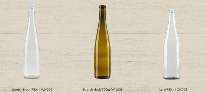 750ml 25oz Amber Rhine Wine Bottle 500ml 750ml Amber Green Clear Empty Bottles for Drinks