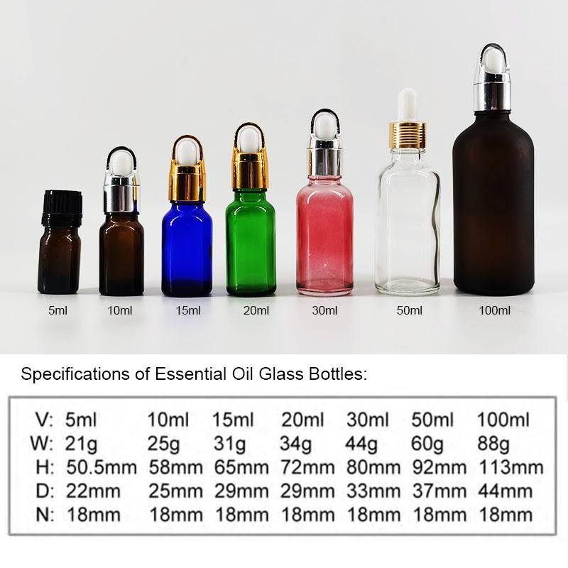 10ml 20ml 30ml 50ml 100ml Amber Essential Oil Glass Bottles