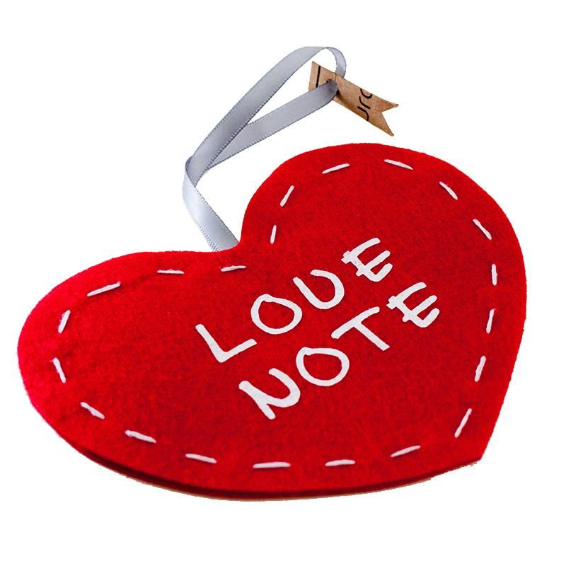 Handmade Sewing Heart Shape Felt Small Pocket Pouch