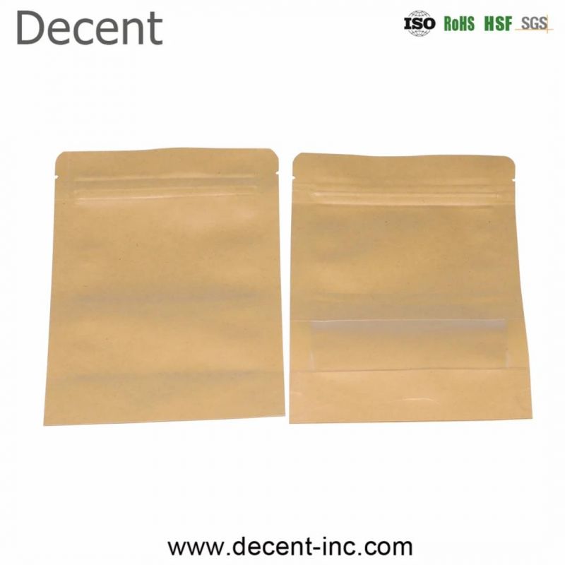 Sealable Brown Kraft Paper Bags for Dried Food Custom Printed Packaging Resealable Dried Food Packaging Stand up Pouch
