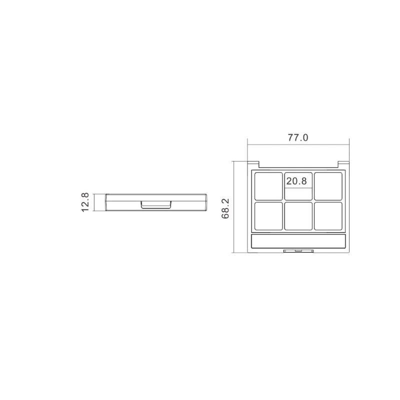 T379 6colors Customized New Design High Quality Empty Plastic Highlight Concealer Eye Shadow Palette