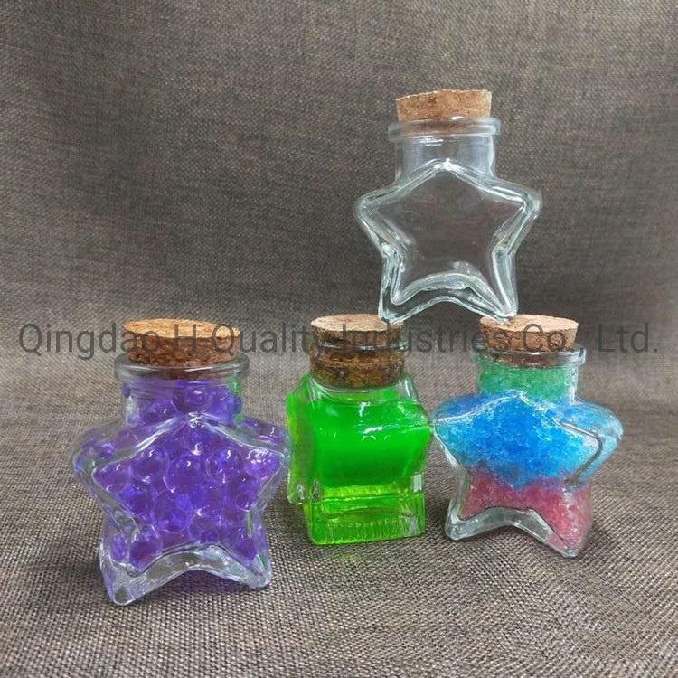 Round Shape Glass Jar Pudding Bottle Empty Star Shape Gift Glass Bottle