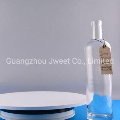 Custom Round Clear Liquor Bottle Gin Vodka Tequila Glass Bottle