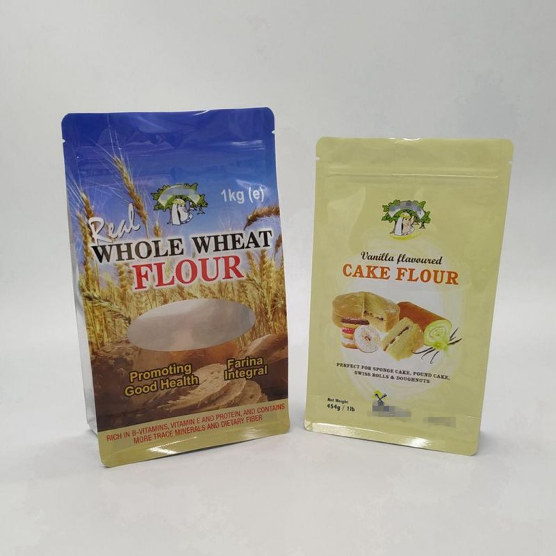 Digital Printing 1lbs/454G Cake Flour Packaging Bag Quad Seal Plastic Bag