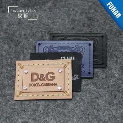 Garment Accessories Customized Debossed PU Leather Jeans Badge Label