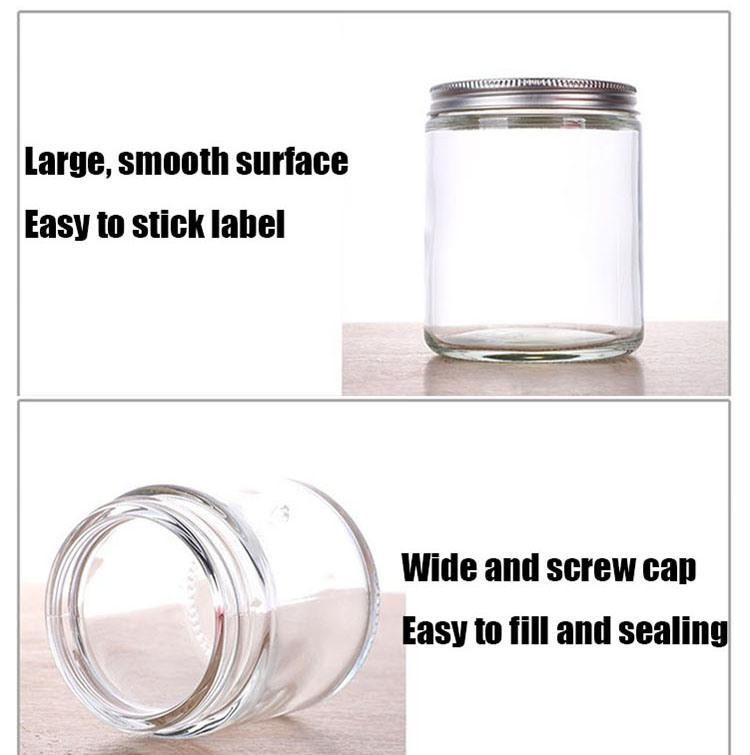 Amber Candle Making Glass Containers with Screw Metal Lids 100ml 250ml 500ml 1000ml