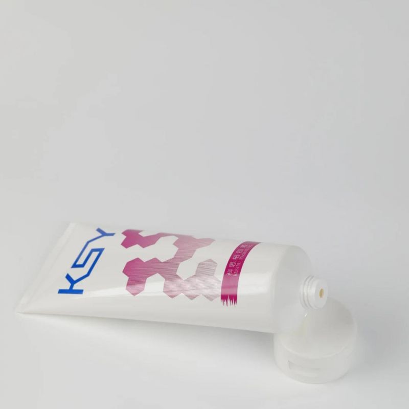 Fudui Mq10 Your Printing Logo 100g Plastic Flip Cap Dispenser Tube White PE Facial Cleanser Soft Tube Cosmetic Packaging
