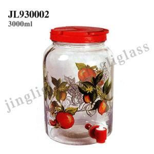 Big Glass Dispenser Mason Jar with Plasctic Tap and Cap