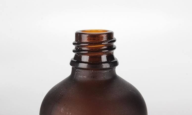 100ml Frosted Amber Glass Bottle with Dropper Pump Sprayer for Cosmetic
