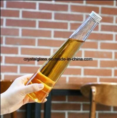 Cone Shape Juice Glass Bottle with Lid 250ml 330ml