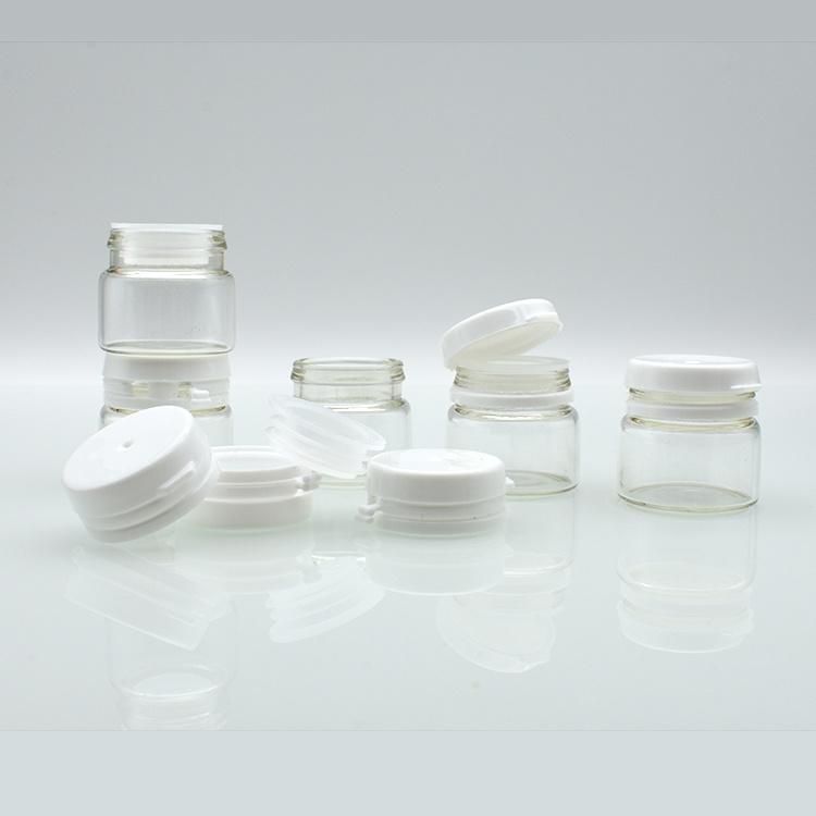 Custom 5 Gram 5g 15g 30g 5ml 15ml 30ml Clear Transparent Glass Schering Bottle with Easy Open End Lid for Medical and Cosmetics