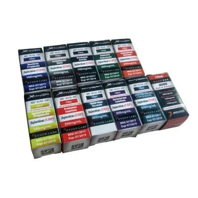 Low MOQ Packaging Bottle Box Holographic 10ml Vial Packing Paper Boxes