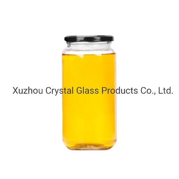 Wholesale Cheap Round Food Storage Empty Honey Bee Glass Jar for Canning with Metal Lid