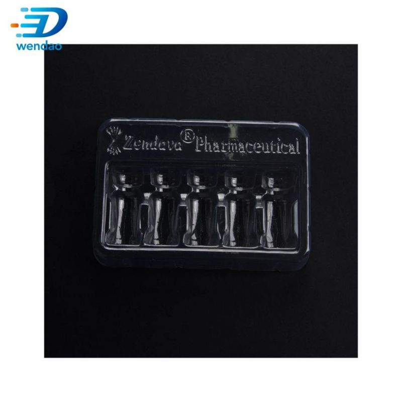Custom Clear PVC Plastic Hanger Clamshell Double Blister Packaging Box for 2ml Vial