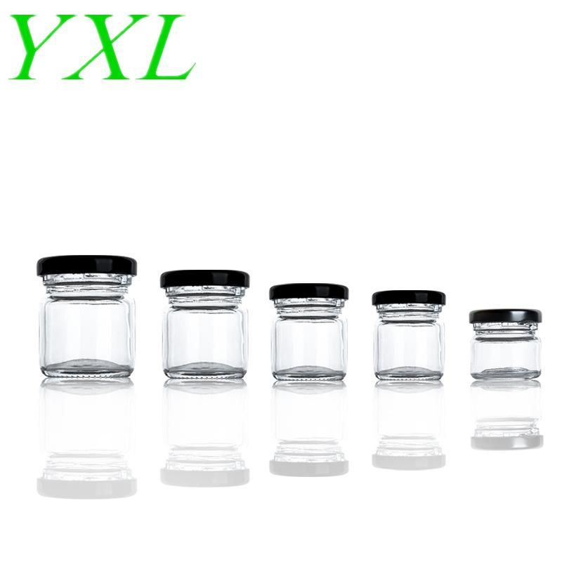 Wholesale 25ml-100ml Round Shape Glass Jar for Honey Jam Jelly with Metal Lid