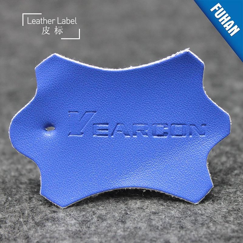 Customized Brand Embossed Printed PU Leather Hangtag