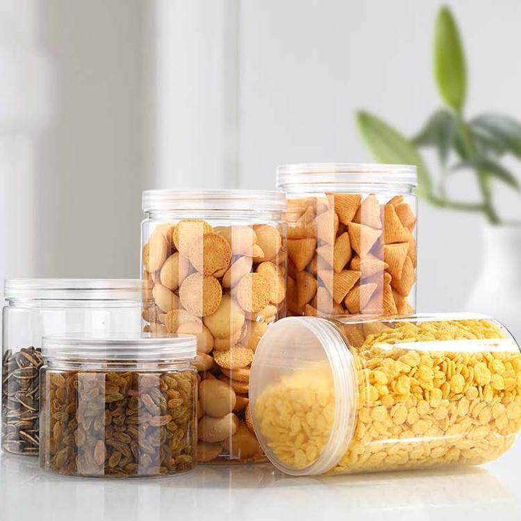 Plastic Jar 1kg Transparent Can for Honey/Jams/Candy