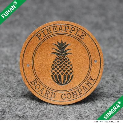 Customized Brand Embossed Printed PU Leather Hangtag
